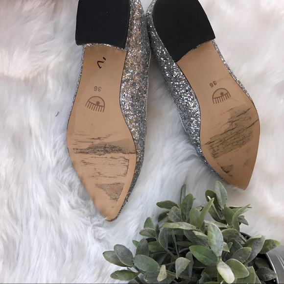 Metallic glittery pointy loafers - Picture 4 of 8